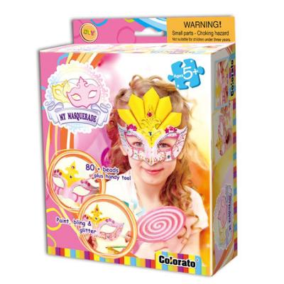 China Graffiti White Mask Kindergarten Drawing Hand DIY Art Materials Cartoon Paper Painting For Children for sale