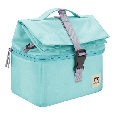 China BUBM Warm Mummy Bag Multifunctional Mummy Diaper Folding Waterproof Baby Care Organizer Bag Set Tote Bag Solid for sale