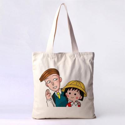 China Custom Handled 100% Cotton Logo Cloth Shopper Bag Standard Size for sale