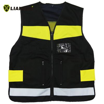 China None Fit Black Reflective Safety Vest Multicolor Construction Workers Visibility Vest Mesh Visibility Safety Vest Top for sale