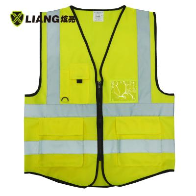 China Polyester Multi-pocket Multi-pocket Multi-pocket Engineer Vest Reflective Vest Visibility Vest Polyester Navy/Pink/Orange Safety Hi Color Customized for sale