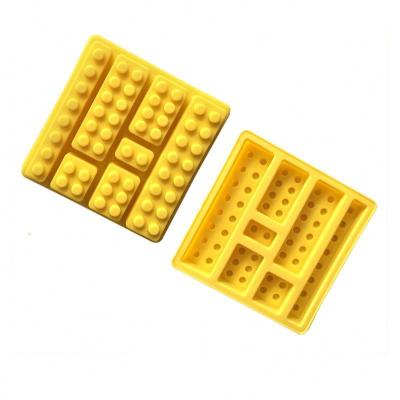 China Viable Lego Brick Blocks Kids Puzzle Cake Mold Food Grade Silicone Chocolate Fondant DIY Molds for sale