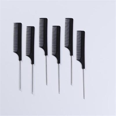 China Home Textile Hairdresser's Static-Resistant Carbon-Fiber Tony's Steel-Pin Pick Comb for sale