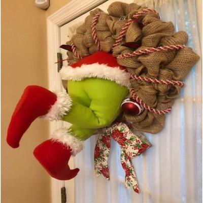 China How the Christmas Thief Stole Christmas Burlap Garland Fabric for sale