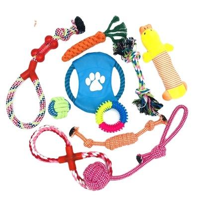 China Viable Wholesale Dental Custom Cotton Rope Dog Chew Set Durable Pet Toy for sale