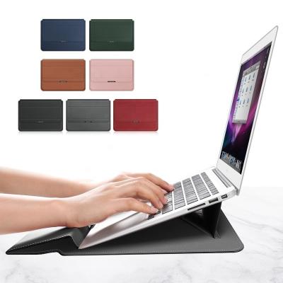 China NEW Multifunctional Portable Magnetic Laptop Sleeve With Stand 11-17 Inch Ventilated Notebook Case Hand Rest Design Shockproof Bag for sale