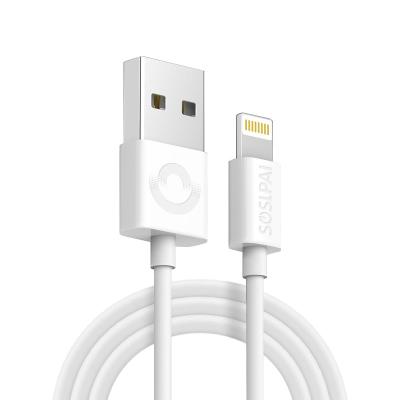 China 2.1A SOSLPAI fast charging premium mfi certified material cable 100cm band usb cable for iphone data cable for sale