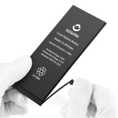 China SOSLPAI mobile phone high capacity smartphone battery for iphone 7 plus 2910mAh mobile phone replacement battery for sale