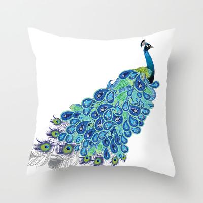 China Anti-bacteria China Goods Wholesale Digital Printing Sofa Cushion Cover Peacock Square Pillow Case Decorative for sale