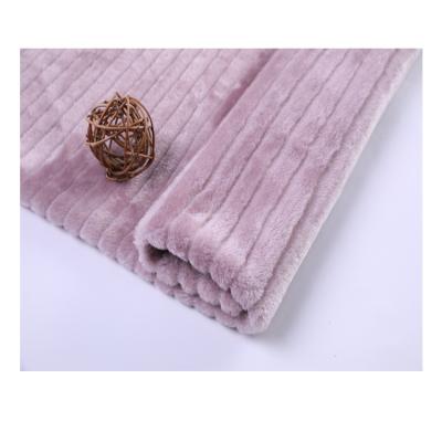 China Modern Stripped3 Design Striped Short Pile Faux Fur Fabric Winter Cloth Textile Animal Velvet Fabric for sale