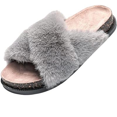 China Flatbed 2021 autumn hot sales design fur shoe for indoor and outdoor for sale