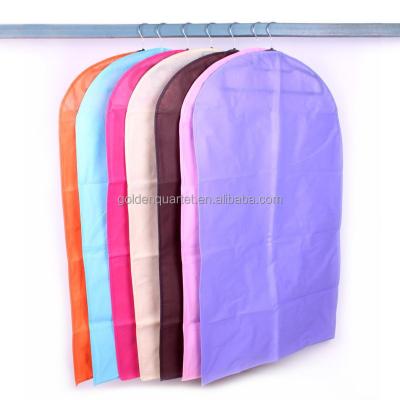 China Eco-friendly Promotion Garment Dust Cover Nonwoven Dustproof Transparent Suit Hanging Bags for sale