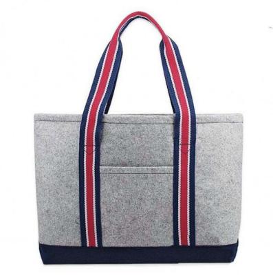 China 100% Eco-Friendly Fashion Felt Tote Bag Handbag Eco-Friendly Shopping Bags en venta