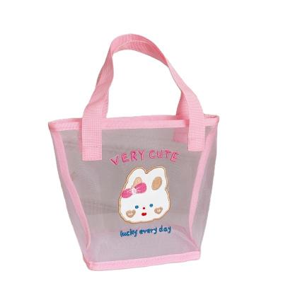 China New Summer Eco-Friendly Breathable Easy Clean Women Mesh Shopping Bag Transparent Kids Beach Bag en venta