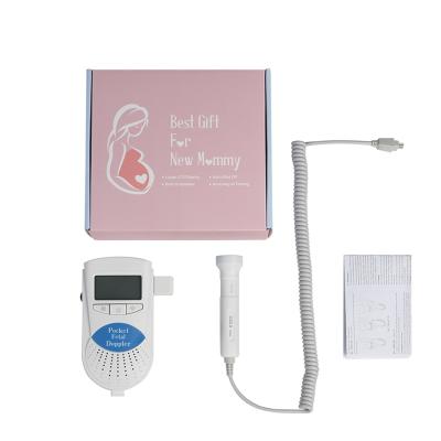 China Prenatal Heart Rate Detector Fetal Doppler Monitor Fetal Self-test Ultrasound Pregnant Use Portable Baby Doppler for sale