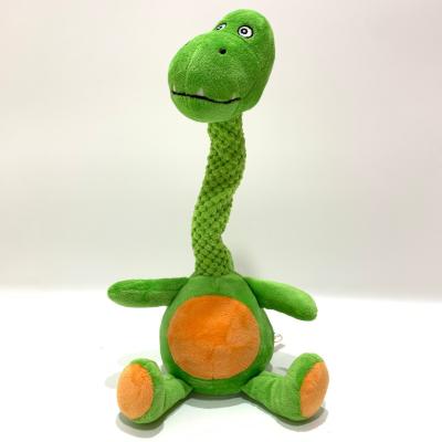 China Kids Plush Toy Recording Repeating Dinosaur W/ Twist Neck ICTI Audit for sale