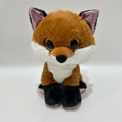 China 2024 New Big Eyes Series Sitting Fox Plush Toy BSCI Audit Factory zu verkaufen