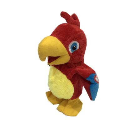 China felpa de registración Toy Singing Laughing Walking del loro los 7.09in rojo del 18cm en venta