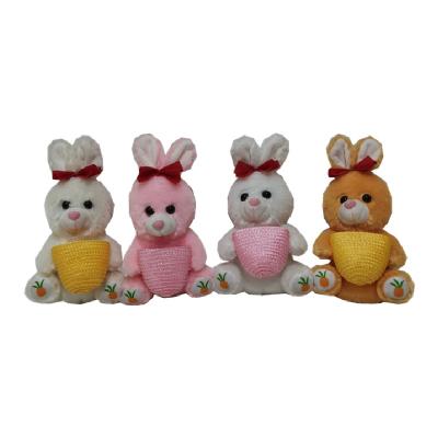 China 0.16M 6.3inch Ostern Plüsch-Toy Bunny Rabbit Stuffed Animal Holding-Korb zu verkaufen