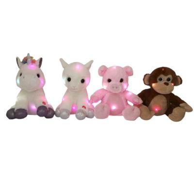 China 11.8 Inch Extra Large LED Plush Toy Rainbow Unicorn Teddy Hypoallergenic for sale