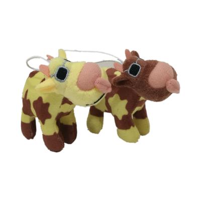 China 80mm 3.15 Inch Soft Animal Cow Key Rings Preschool Children Present for sale