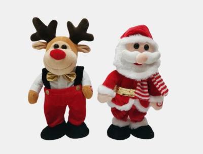 China Dança do canto Santa And Reindeer Wiggly 32cm com algodão dos PP para dentro à venda