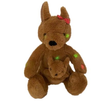 China Baby Brown netter Fuzzy Plush Kangaroo Toy 30 cm mit LED-Lichtern und -wiegenlied zu verkaufen