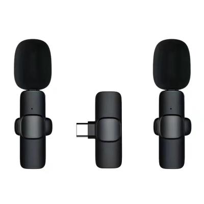 China Portable Wireless Stereo Microphone Live Interview Outdoor Mini Noise Lavalier Microphone Microphone Manufacturers Lavalier Canceling Lapel MIC for sale