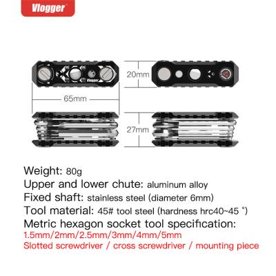 China Hot Sale Aluminum-magnesium Alloy T-Handle Allen Key DIY Hex Tools Portable Chrome Allen Key Set Key Materials 40 for sale