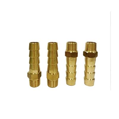 China China Manufacturer Durable Brass Air Water Pipe Connector Bulkhead Pex Pipe 1 Inch To Spike Tube Fittings Barbed Hex Nipple for sale