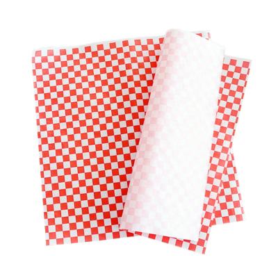 China Lattice Pattern Oil Proof Paper Greaseproof Custom Printed Leakproof Burger Paper for sale