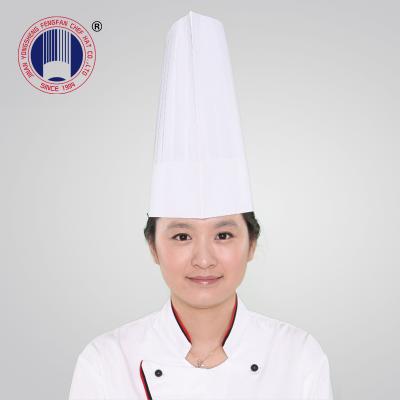 China Hot Selling Eco-friendly Flat Top Chef Hat White Paper Disposable Paper Chef Hat Kitchen Hats for sale