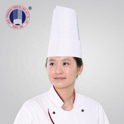 China Eco-friendly Disposable Paper Chef Cap Food Grade Paper Hat Cook Hat Paper Cap for sale