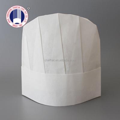 China China Protective Factory Use Crepe Paper Round Lid Chef Hats Paper Cook Disposable Hat for sale