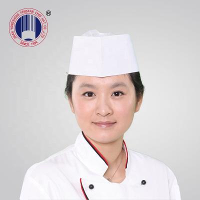 China Eco-Friendly Forage Hat Disposable Paper Hat Eco-Friendly Chef Cook Kitchen Chef Hat Restaurant Paper Adjustable White Fodder Caps for sale