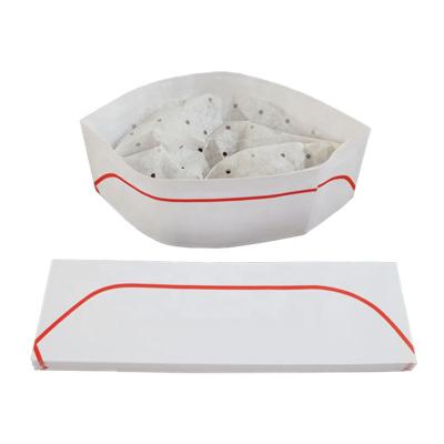 China Eco-friendly Chef Hat Paper Forage Paper Hat With Red Line Disposable Kitchen Cooking Hat For Restaurant for sale