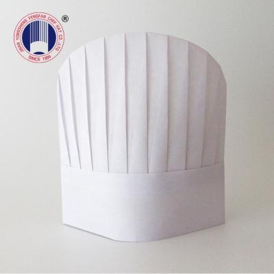 China restaurant & 60g Bar Round Lid Special White Nonwoven Chef Hat For Hotel Adjustable for sale