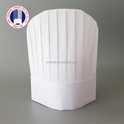 China 60g Round Lid Special White Striped Chef Hat Wholesale Cheap Disposable Non Woven Chef Hats for sale