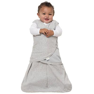 China OEM PORTABLE soft muslin cotton kitted sleepsack single small zipper baby wrap for sale