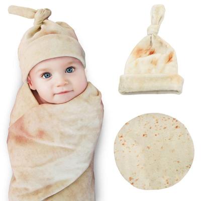 China Winter PORTABLE Velvet Pampers Pizza Burrito Wrapping Oversized Fleece Portable Baby Kids Cover for sale