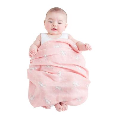 China PORTABLE Baby Organic Cotton Muslin Wraps Wholesale 4 Pack Bamboo Blankets Custom Kids for sale