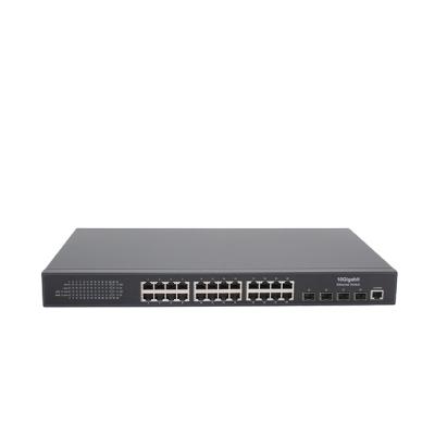 China QoS 24 Ports Gigabit Ethernet Switch+ 4 Port 10G SFP Fiber Switch+ 10G SFP Combo Ethernet Fiber Switch for sale