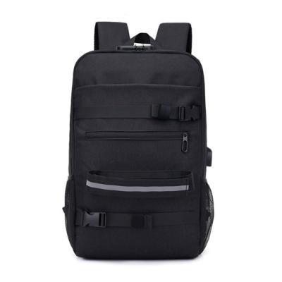 China Fashion Reflective Professional Universal Skateboard Stripe Custom Logo Sport Gym Soft Backpack Men for sale