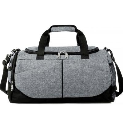 China Lightweight Gray Black Custom Logo Gym Bag Women Polyester Fashion Sports for sale