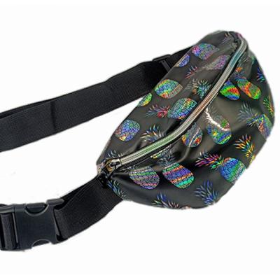 China Water Proof Sports Safety Pussy Package Laser Fruit Pattern Kids Waist Bag Reflective Handsome for sale