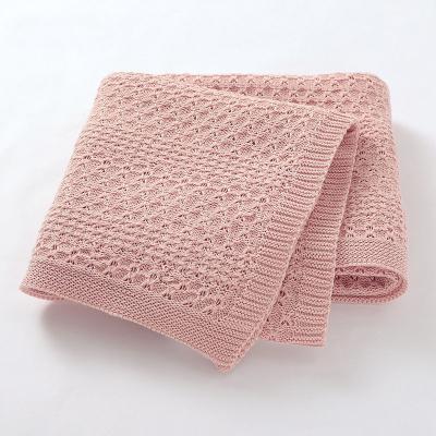 China 2022 Fashion Anti-Static Trend Knitted Blanket 100% Cotton Baby Wrap Muslin Wrap Blanket For Newborns Super Soft Cotton Baby Blanket for sale