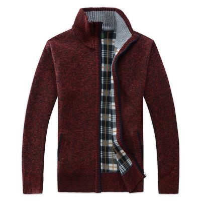 China Men's Long Sleeve Knitwear Winter Anti-pilling Half High Collar Zipper Knitted Sweater Cardigans Men for sale