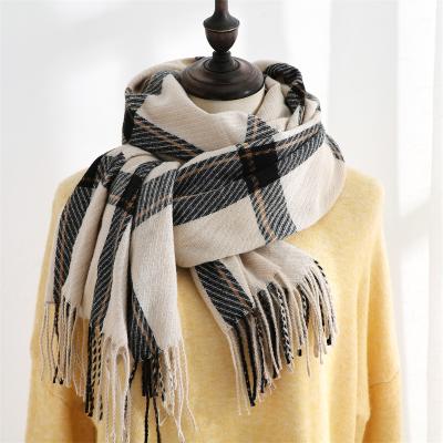 China Design Soft Smooth Feeling Warm Scarf For Women Faux Cashmere Scarf With Tassel Winter High Quality Scarves Wholesale 2021 for sale