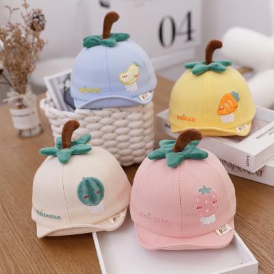 China Embroidered 2021 New Summer Cotton Sunshade Casual Floppy Sun Hats Unisex Cute Embroidered Baseball Caps For Toddler Kids Children for sale