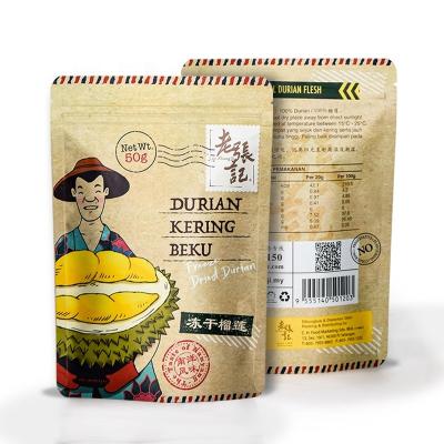 China Customizable Factory Supply Moisture Proof Zipper Rack Grade Kraft Paper Bags Bag For Dried Fruit for sale